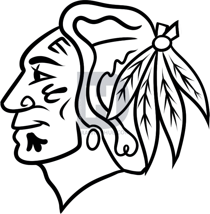 670x682 how to draw the chicago blackhawks, step