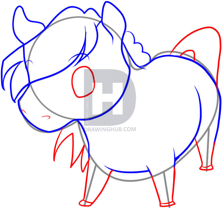 774x720 How To Draw An Easy Horse, Step