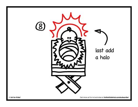 580x448 How To Draw Baby Jesus In A Manger