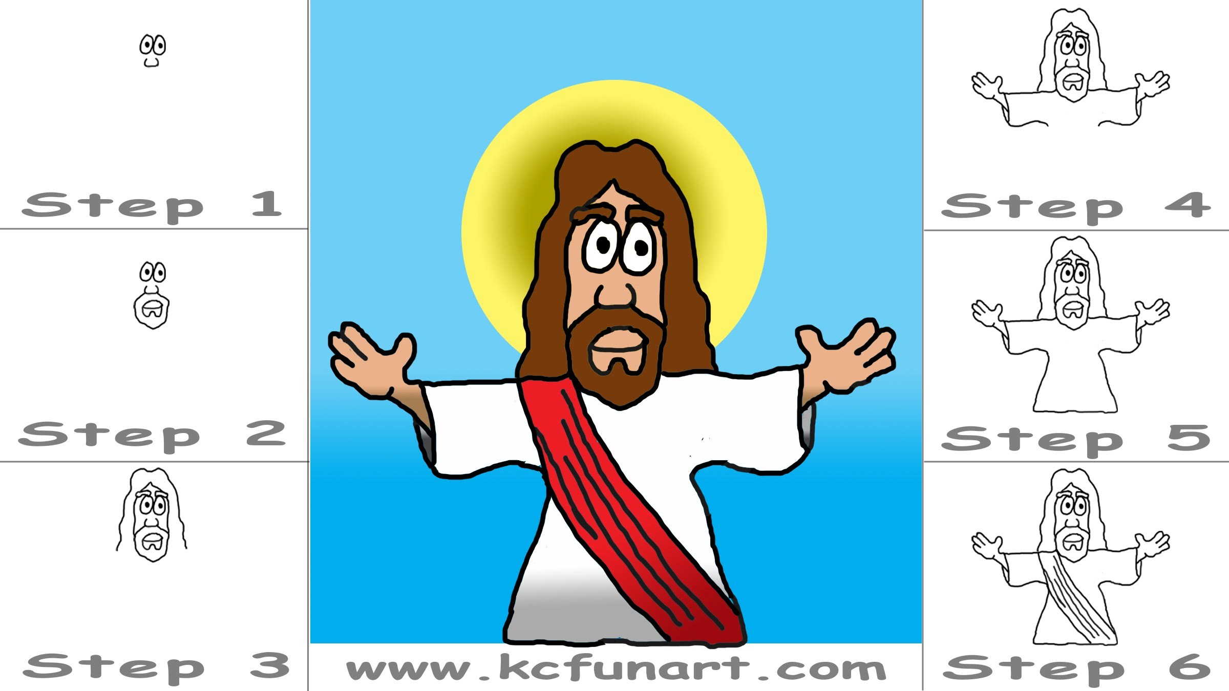 2400x1350 Jesus Face Drawing Easy