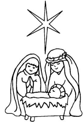 276x400 Mary, Joseph, And Baby Jesus Coloring