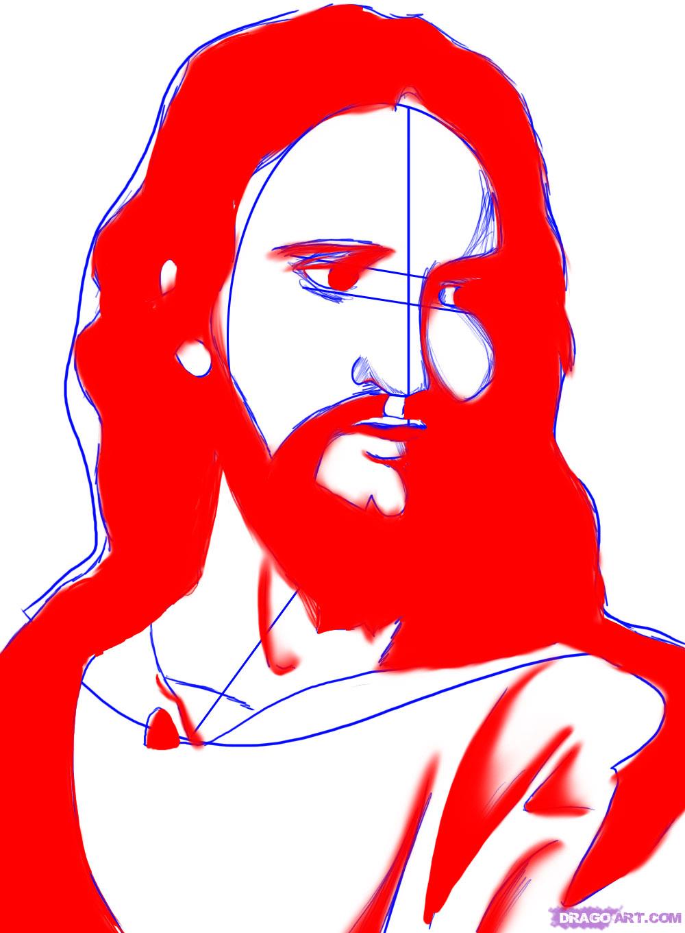 1000x1361 Step How To Draw Jesus Christ