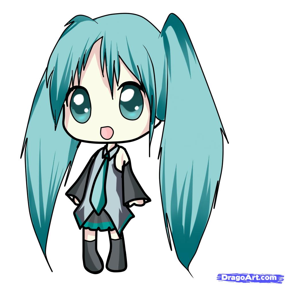 1000x1000 How To Draw Chibi Miku, Step