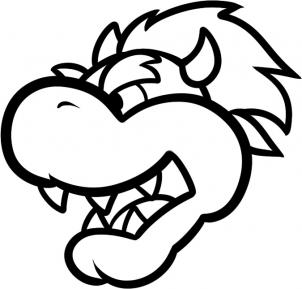 302x289 How To Draw Bowser Easy, Step