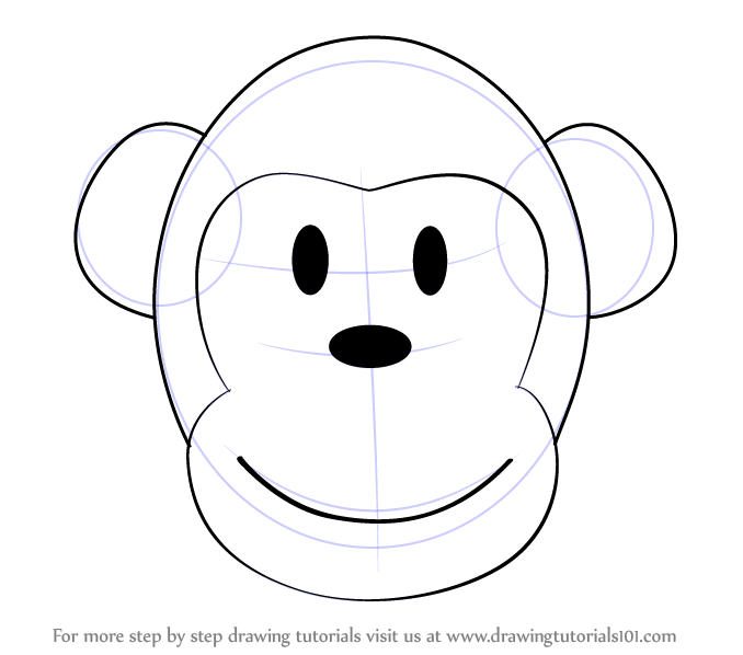 678x598 Easy Animal Faces Learn How To Draw A Monkey Cartoon Face Zoo