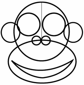 350x356 How To Draw A Cartoon Monkey Step