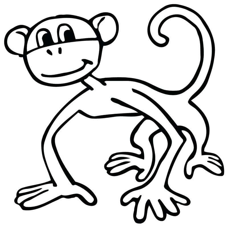 800x800 Simple Monkey Drawing Simple Monkey Drawing For Kids How To Draw