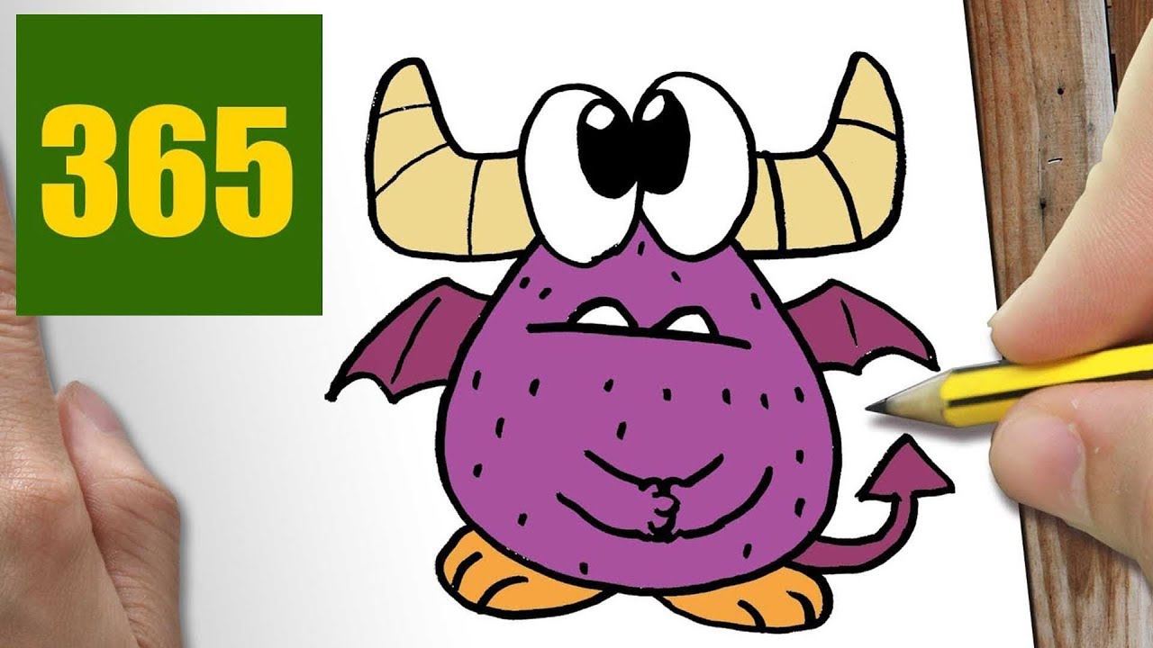 1280x720 How To Draw A Monster Cute, Easy Step