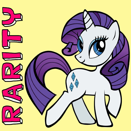 500x500 How To Draw Rarity From My Little Pony With Easy Step