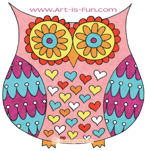 500x517 How To Draw An Owl Learn To Draw A Cute Colorful Owl In This Easy