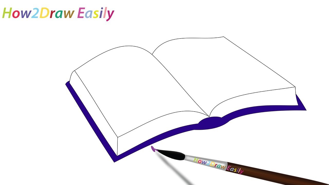 1280x720 How To Draw An Open Book Easy Step