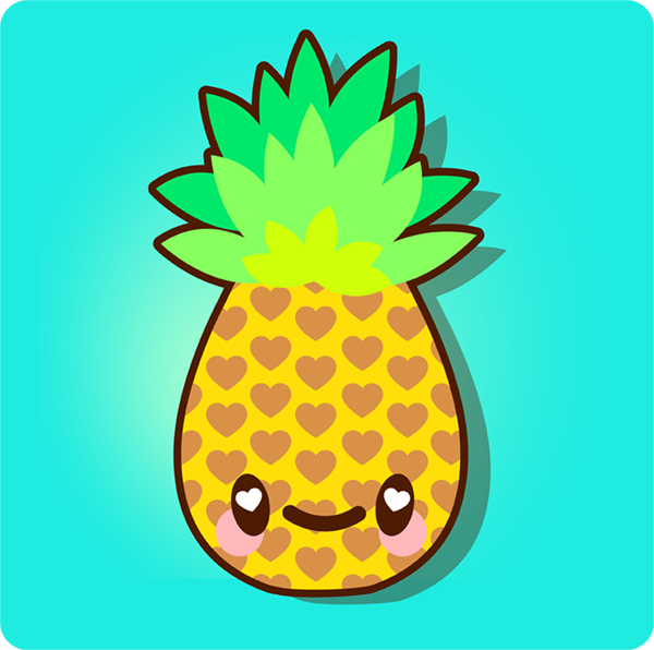 600x596 How To Draw A Simple, Super Kawaii Pineapple In Adobe Illustrator