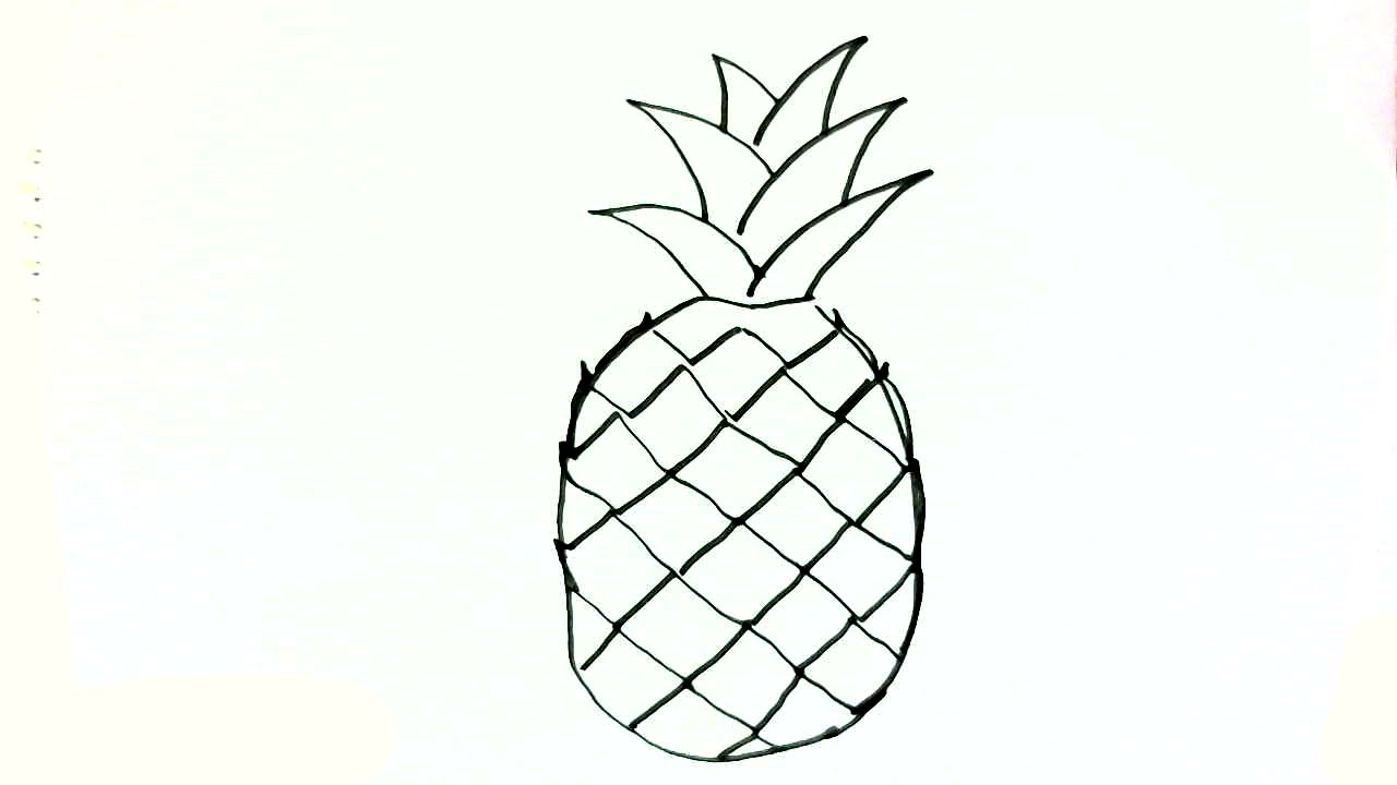 1280x720 How To Draw A Pineapple In Easy Steps For Children Beginners