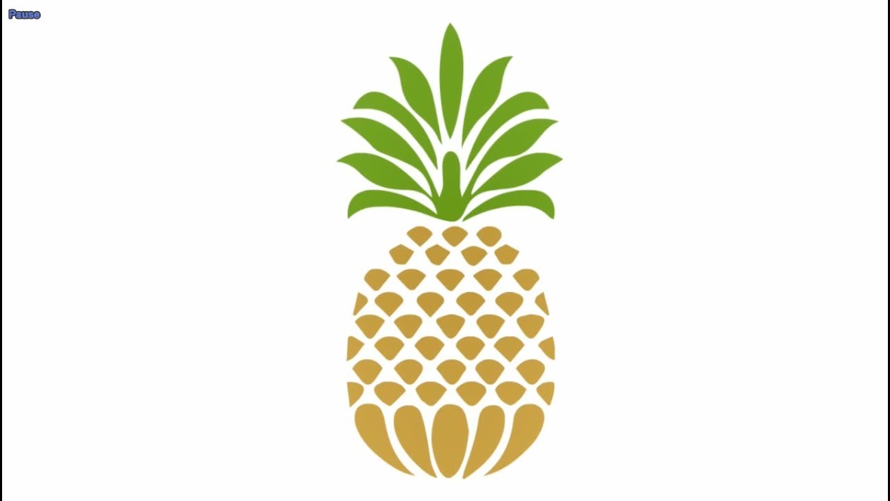 1280x720 How To Draw Pineapple In Minute Pineapple Drawing Easy