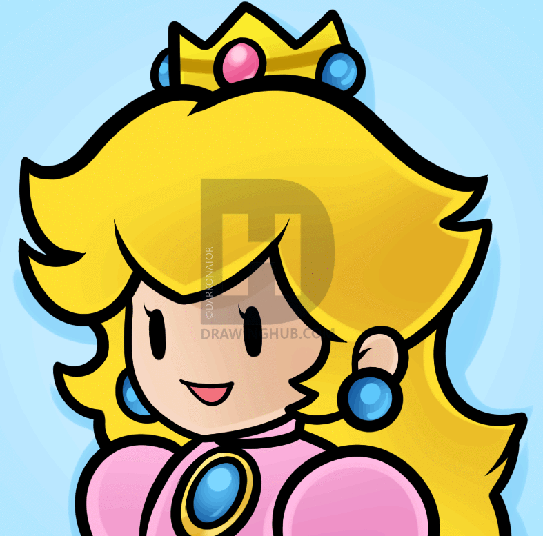 787x777 How To Draw Princess Peach Easy, Step