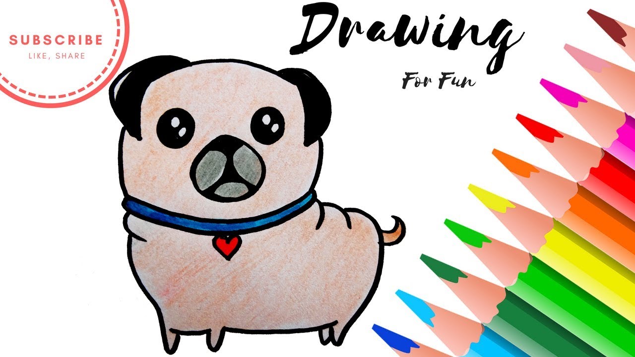 1280x720 How To Draw A Pug Easy