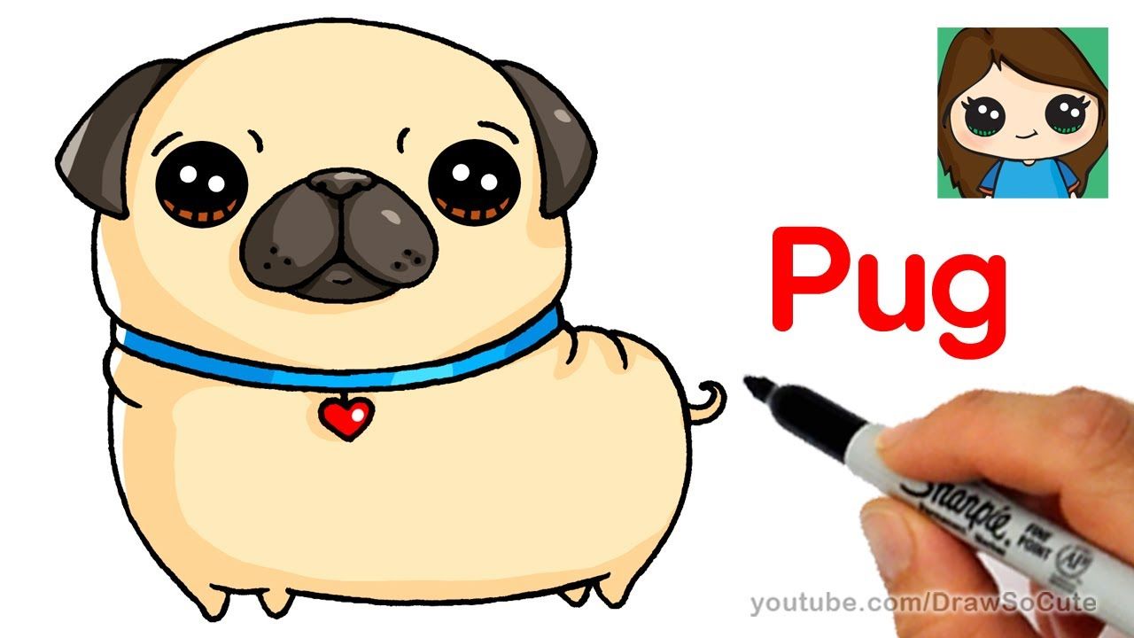 1280x720 How To Draw A Pug Easy For The Home Drawings, Cute Drawings