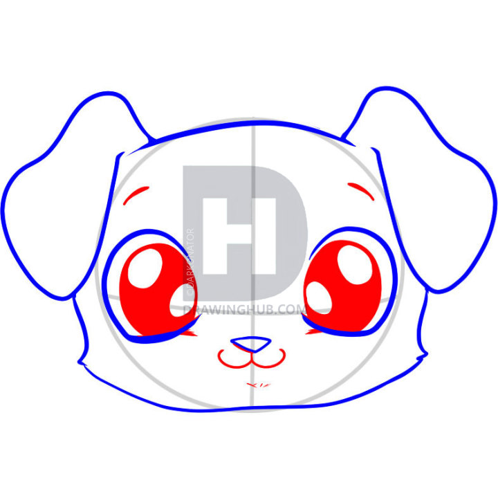 720x720 How To Draw A Puppy Face, Step