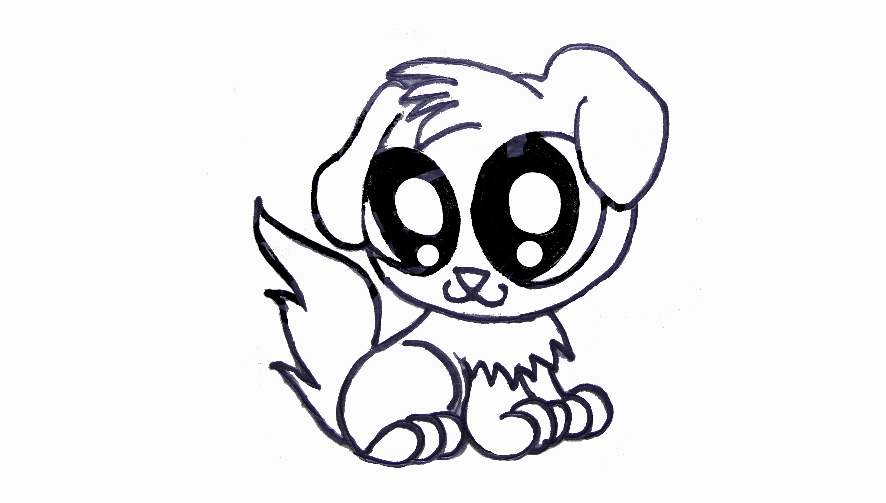 3000x1703 Puppy Drawing How To Draw A Cute For Kids Youtube