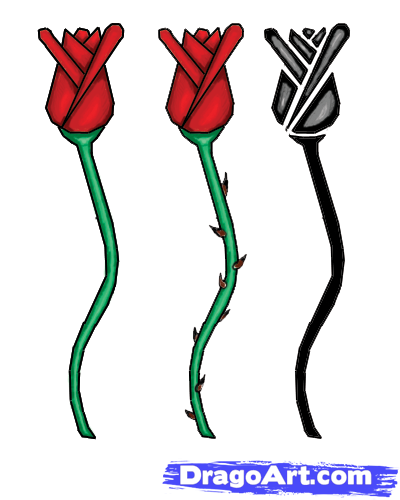 400x500 How To Draw Roses For Kids, Step