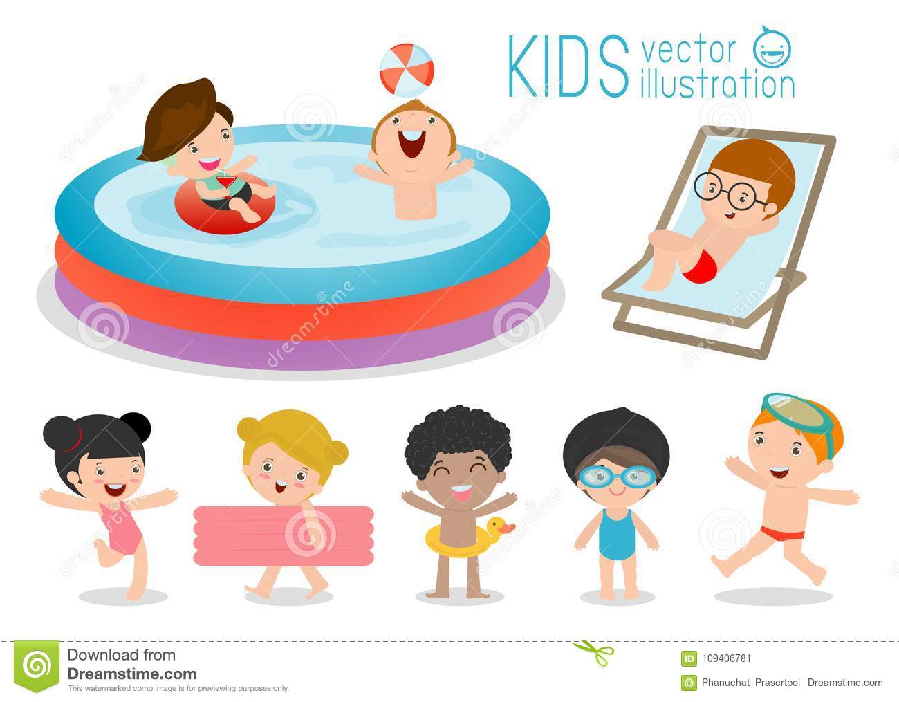 1300x1015 Quality Summer Season Pictures For Kids Set Of In A Swimming Pool