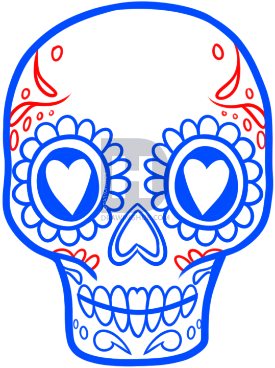 539x720 How To Draw A Sugar Skull Easy, Step