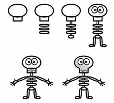 Easy Skeleton Drawing For Kids