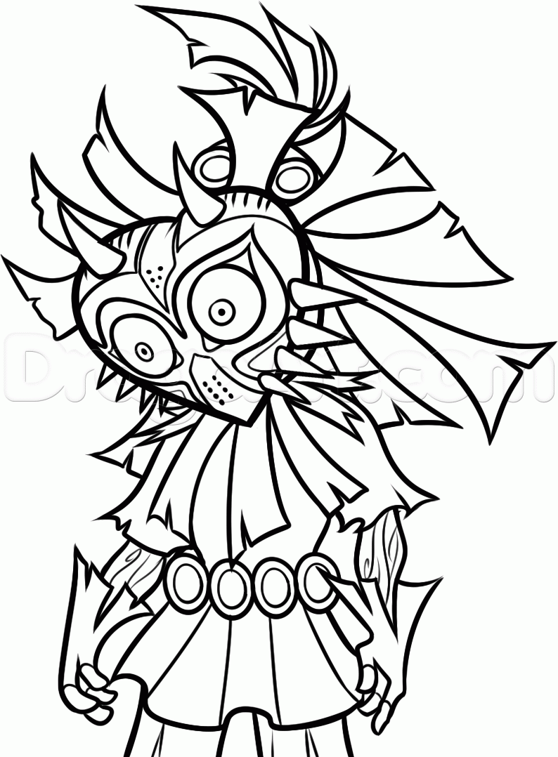 794x1078 How To Draw Skull Kid, Step