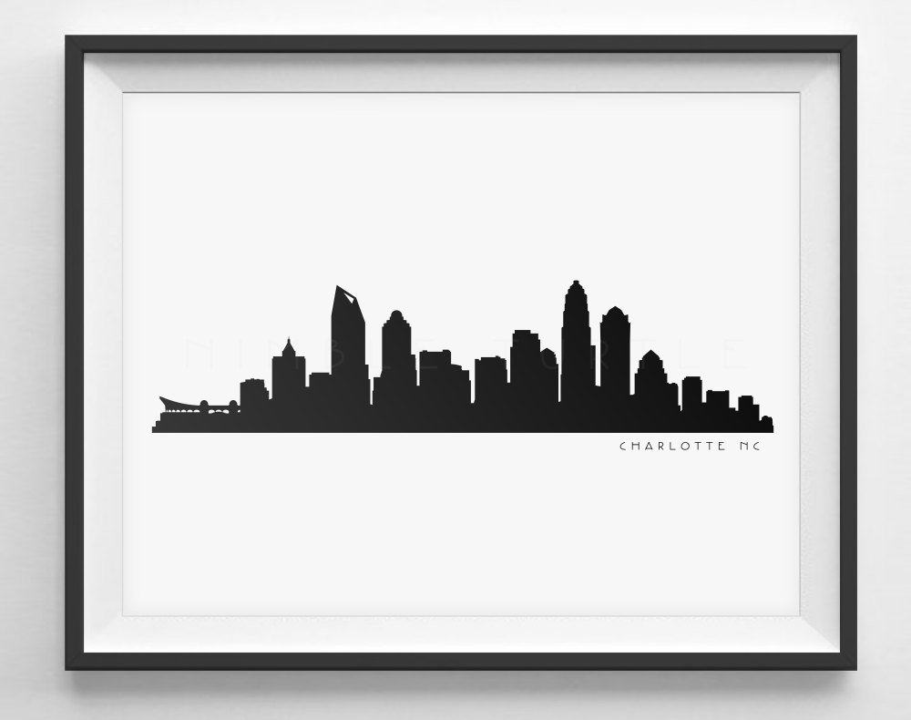 1000x790 Charlotte Skyline Silhouette Printable Skyline Etsy