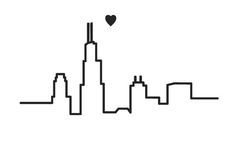236x160 Simple Chicago Skyline Tattoo