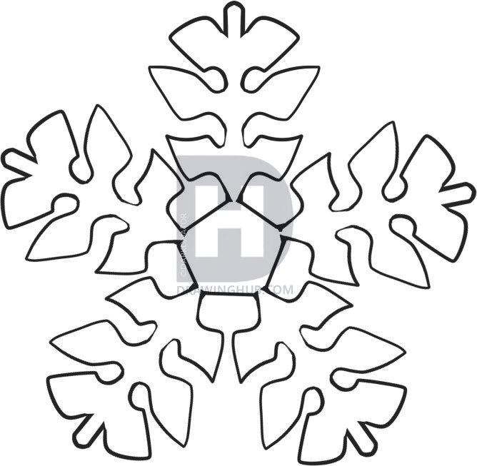 668x653 How To Draw An Easy Snowflake, Step