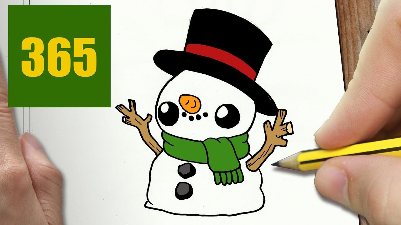 1280x720 How To Draw A Snowman Cute, Easy Step