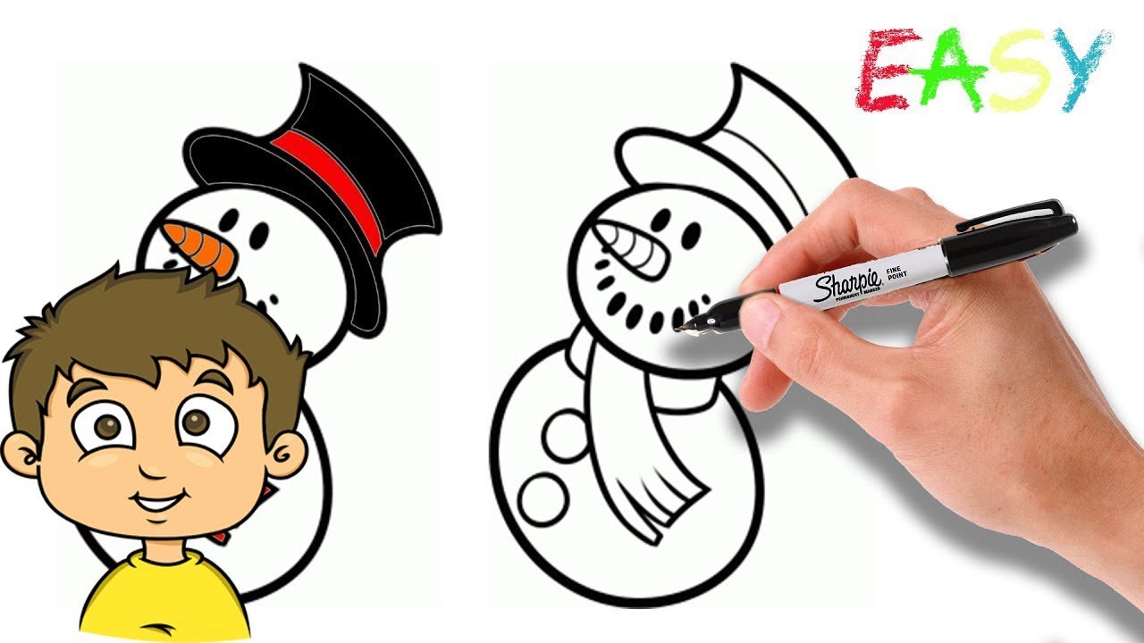 1280x720 How To Draw A Snowman Step