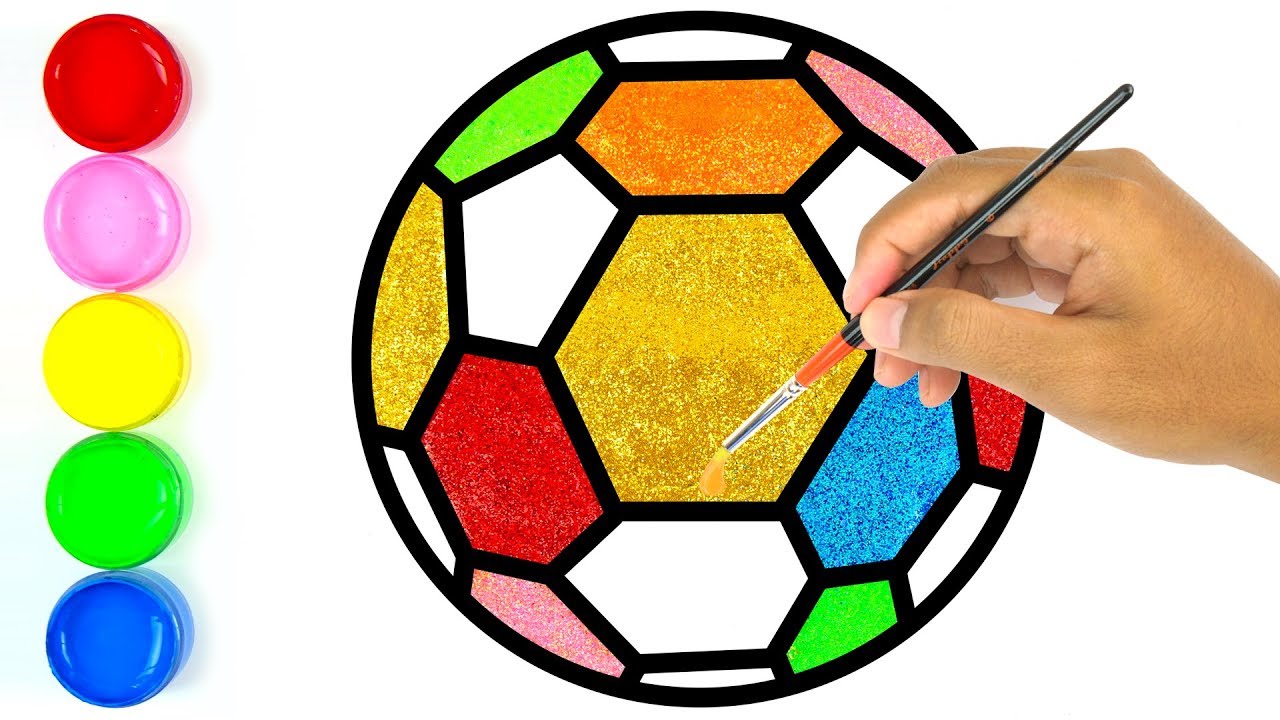 1280x720 Glitter Soccer Ball, Football Coloring Pages Learn Colors For Kids