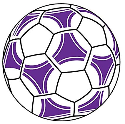 425x422 Soccer Ball Purple Sports Auto Car Bumper Window Wall