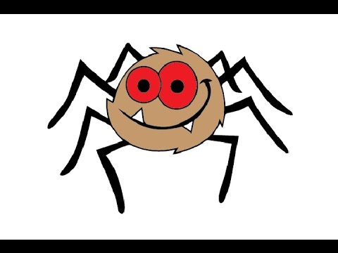 480x360 How To Draw A Cartoon Spider Easy Step