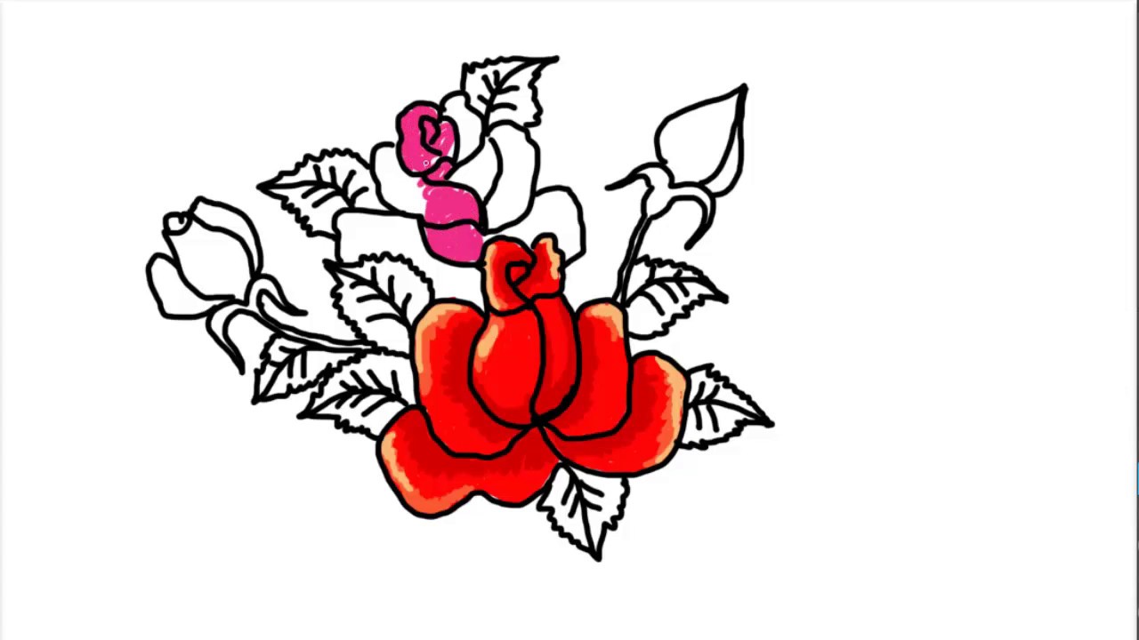 1280x720 How To Draw A Rose