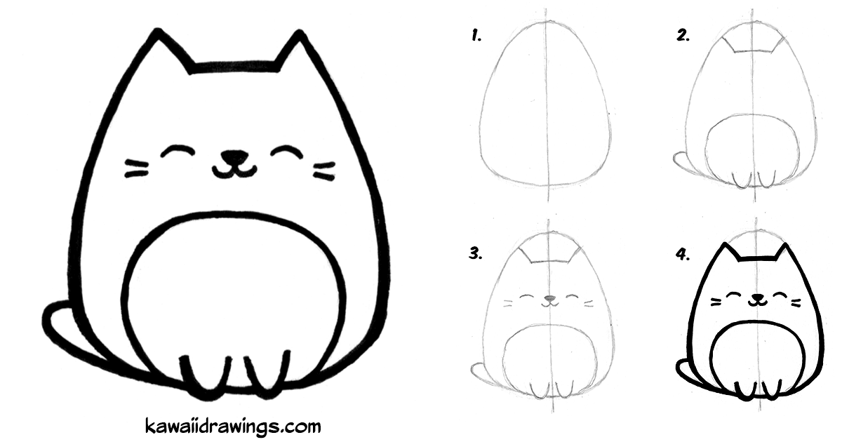 1200x630 How To Draw Kawaii Cat In Easy Steps Doodle In Easy