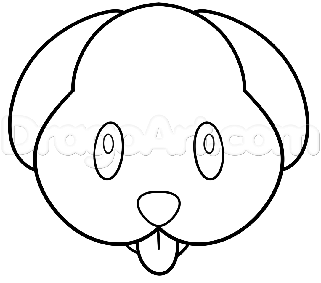 1084x955 How To Draw The Dog Face Emoji, Step