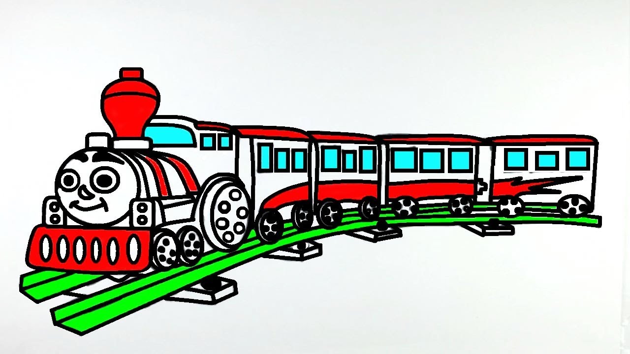 1280x720 Easy Train Drawing And Coloring For Kids Drawing And Coloring