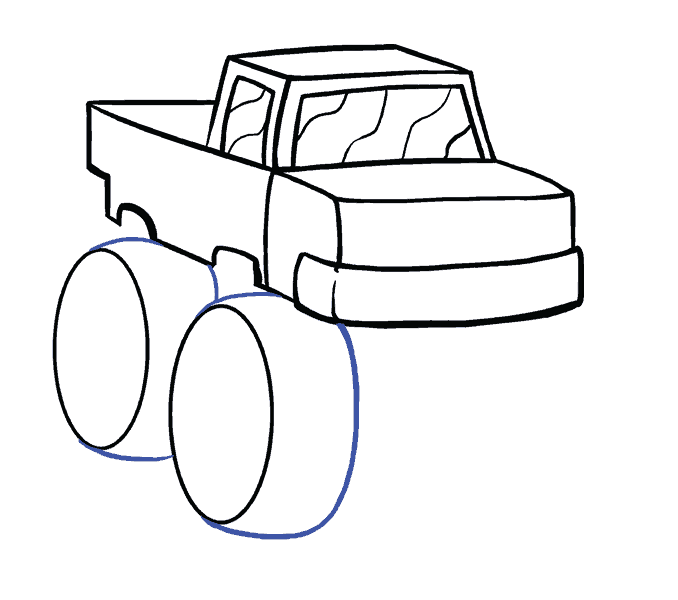 678x600 How To Draw A Monster Truck In A Few Easy Steps Easy Drawing Guides