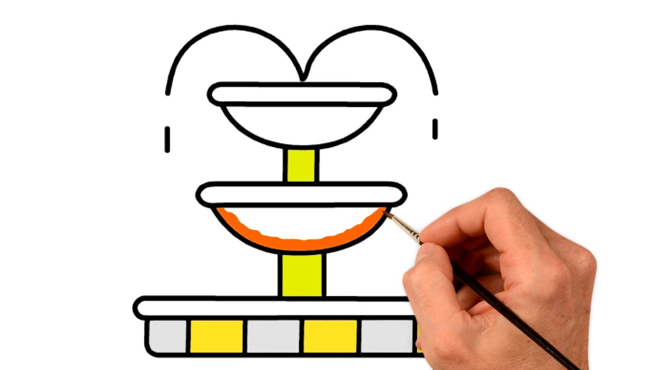 1280x720 Fountain Easily Drawing And Colouring How To Draw A Water