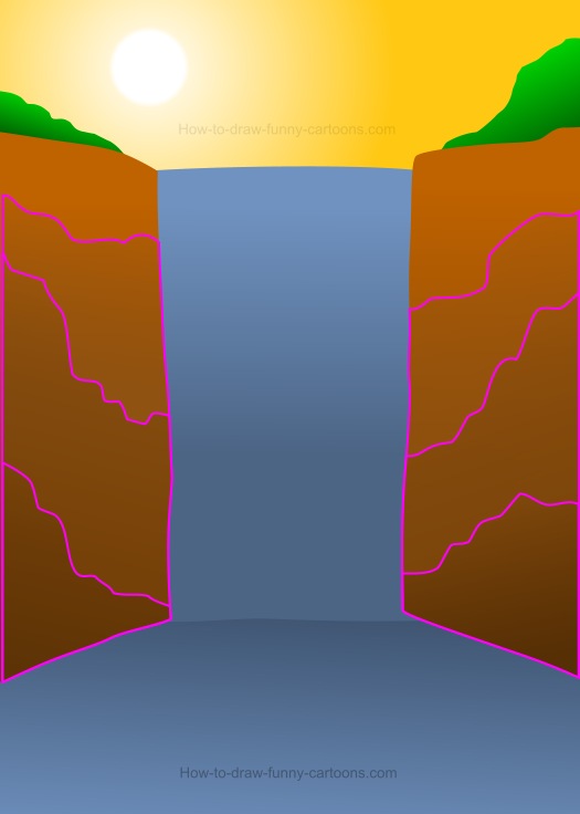 525x736 How To Draw A Waterfall