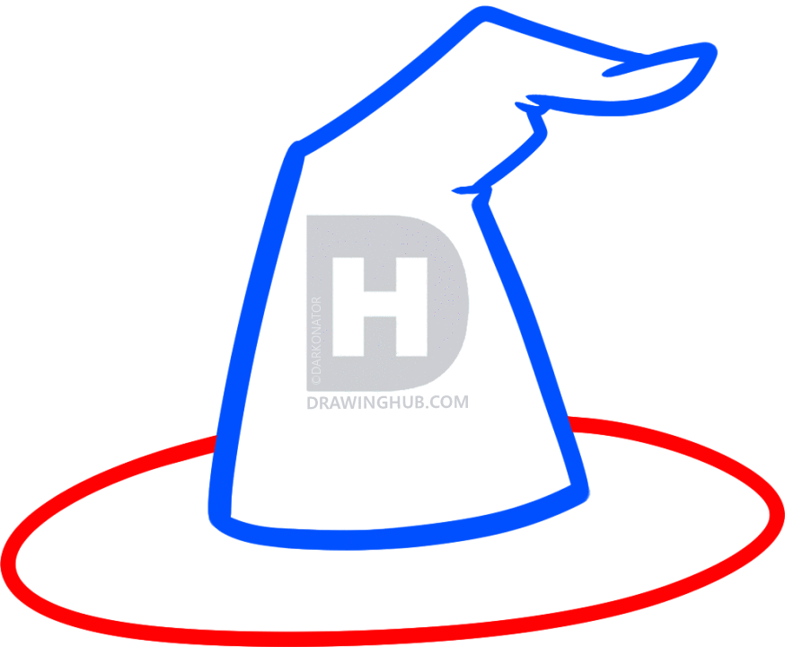 874x720 How To Draw A Witch Hat, Step