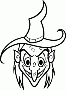 220x302 How To Draw A Witch Face Step Craft Ideas Witch Face