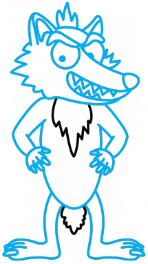 215x382 How To Draw A Wolf For Kids, Fairy Tales, Easy Step