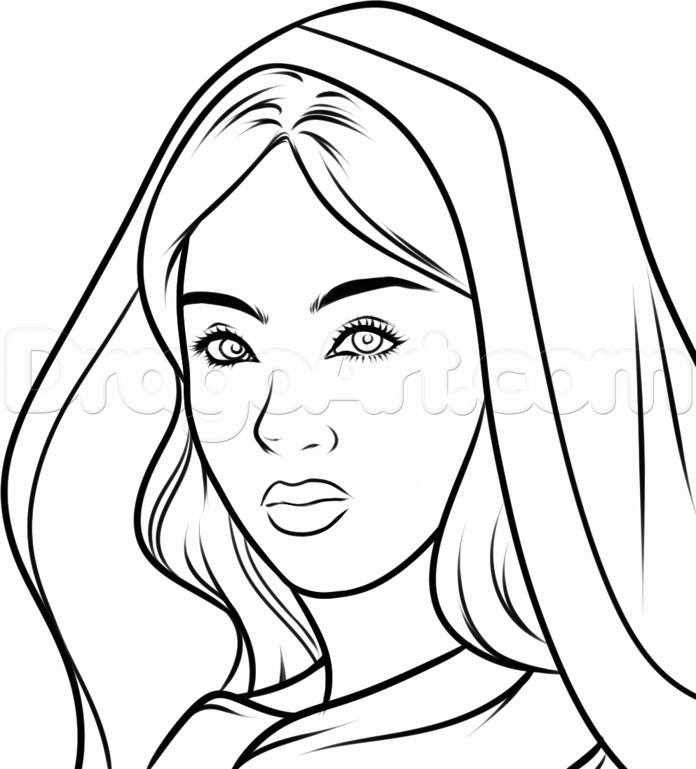 993x1098 How To Draw An Indian Woman, Step