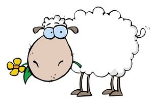 300x202 Sheep Clipart Image Cartoon Sheep Eating A Flower When I Become