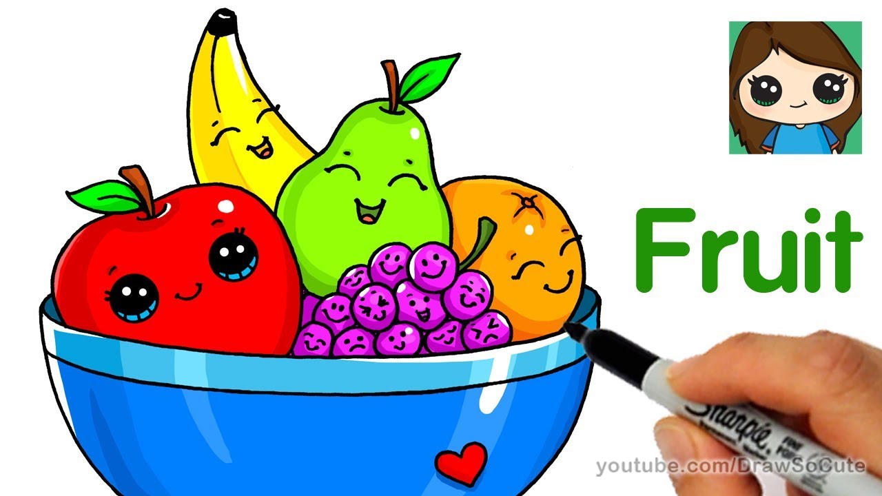 1280x720 How To Draw A Bowl Of Fruit Easy