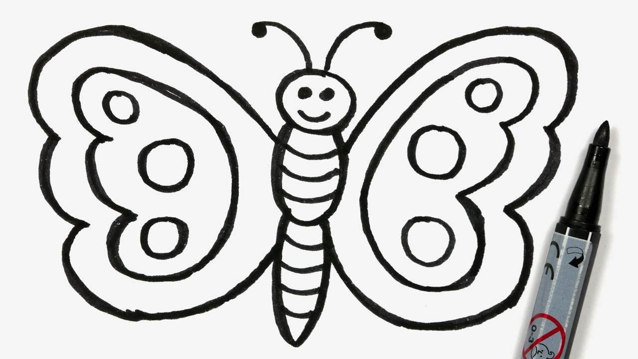 1280x720 How To Draw A Cartoon Butterfly